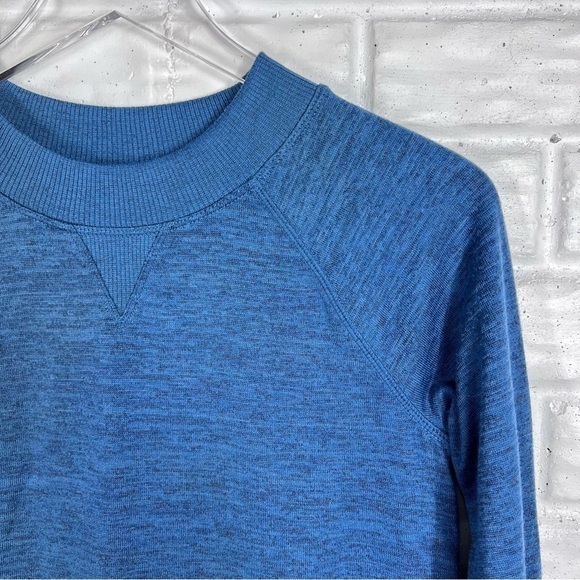 TITLE NINE Jewel Blue Long Raglan Sleeve Crewneck Shirt Kangaroo Pocket XS - Picture 4 of 6